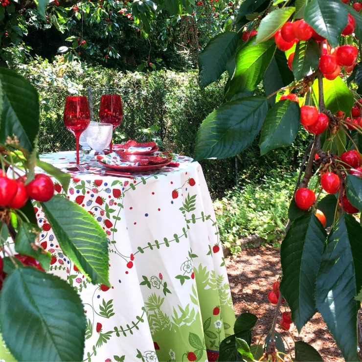 Nappe Fruits d'été enduite