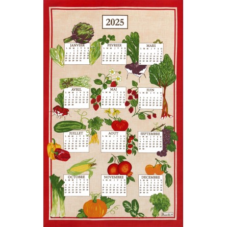 Geschirrtuch Kalender Mon potager 2025
