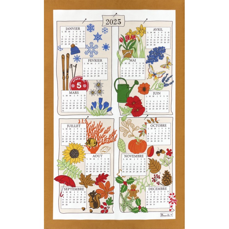 Les Saisons 2025 Calendar Tea-Towel